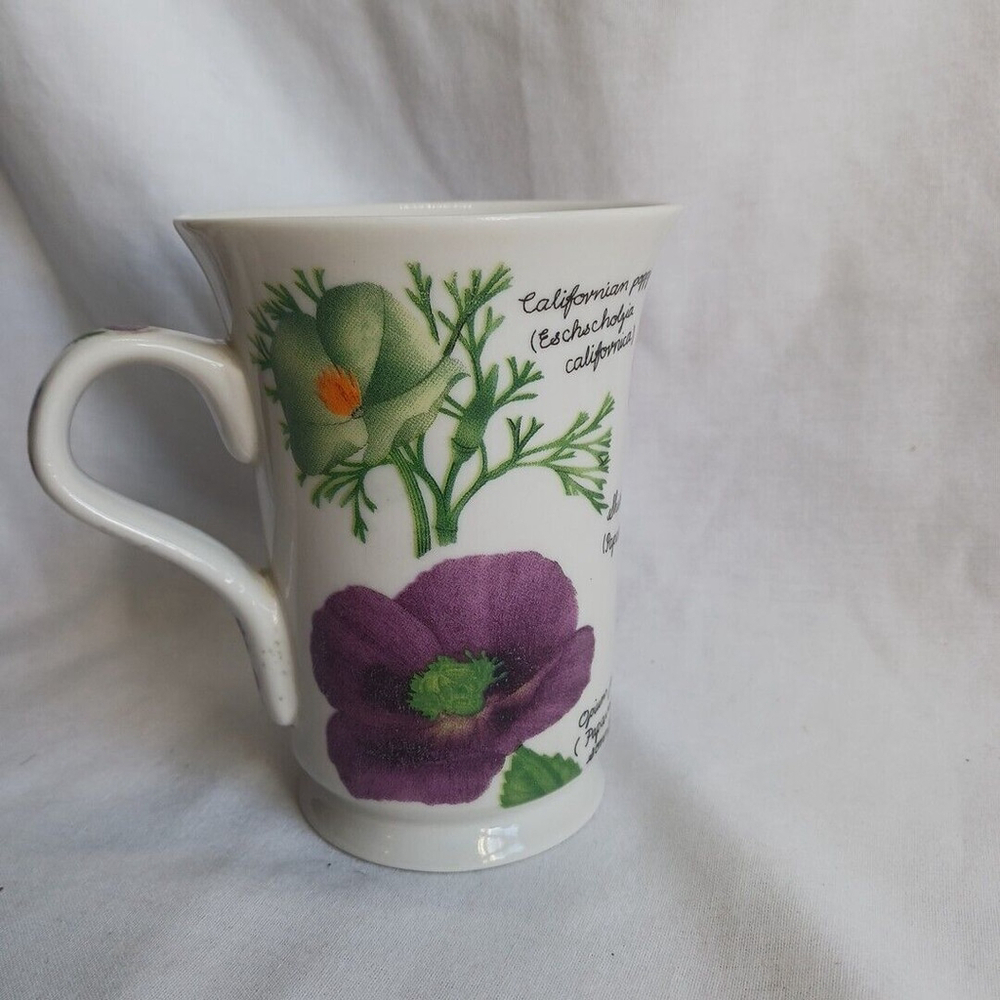 Vintage Coffee Mug Cup Floral California Poppies